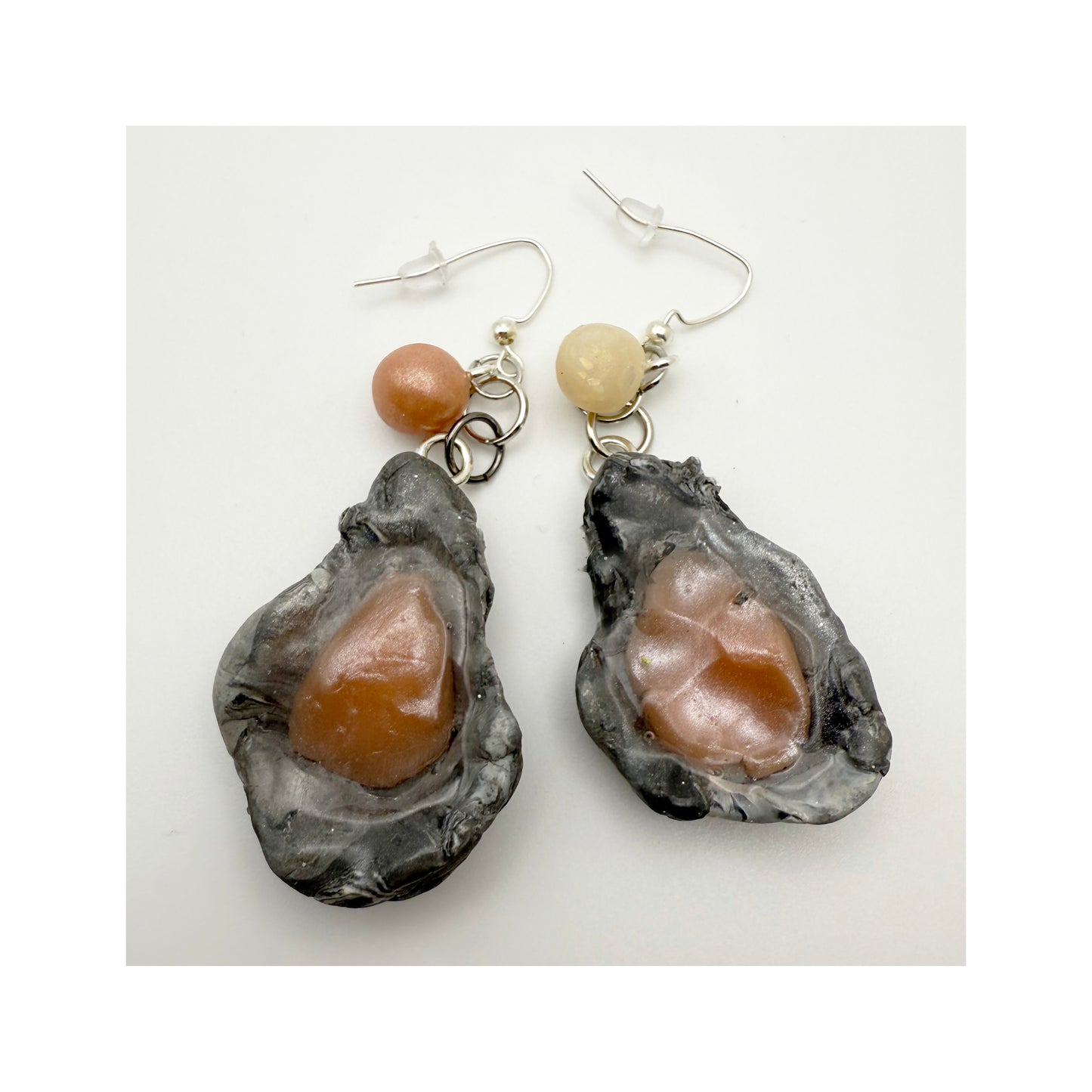 Oyster & Pearl Dangly Earrings