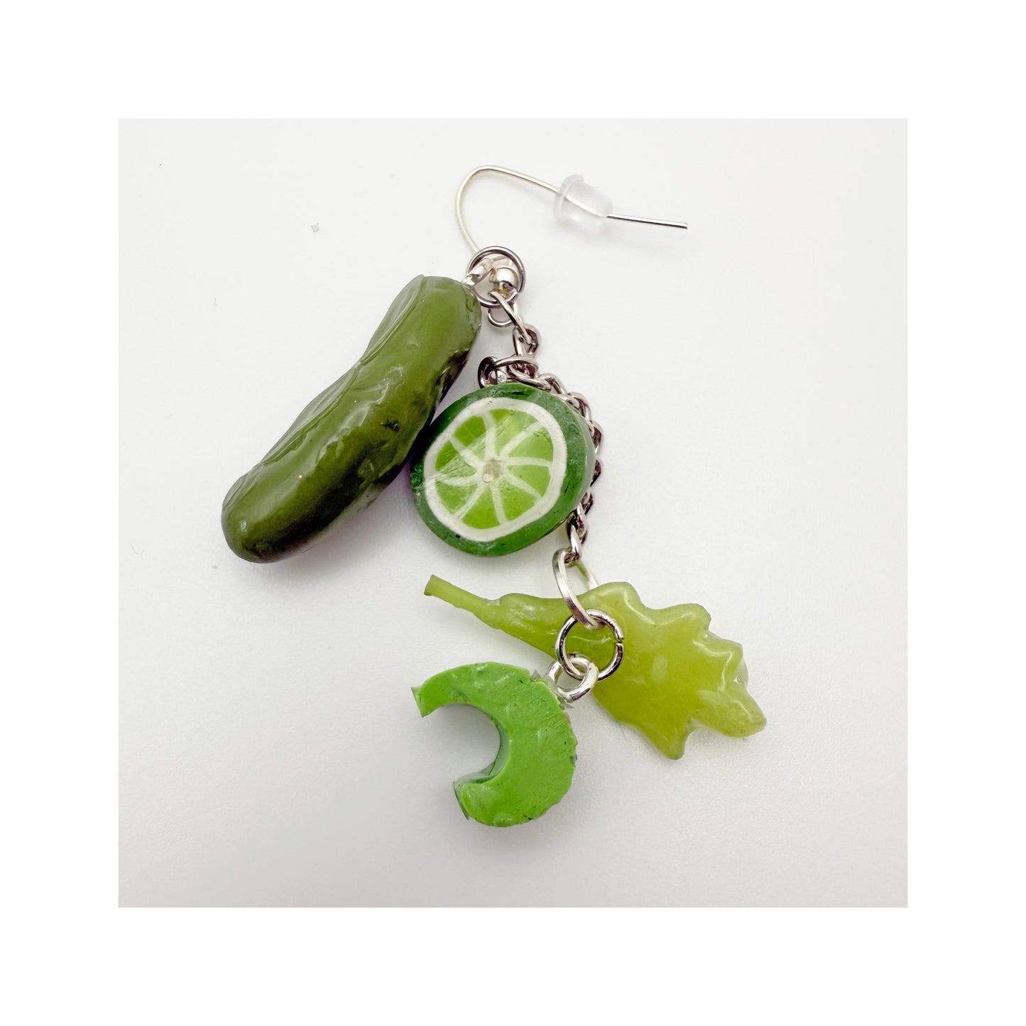Green Things Dangly Earrings