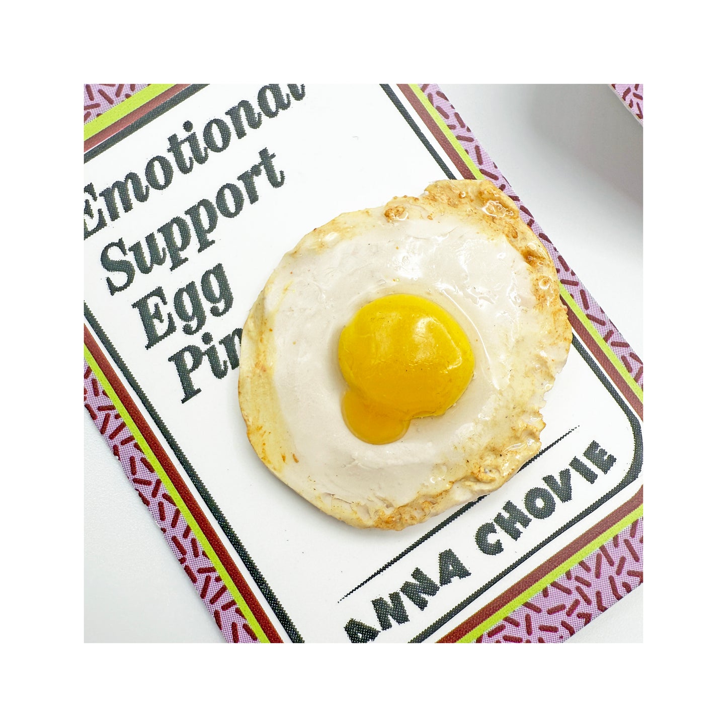 Emotional Support Egg Pin - Tie Tack Pin