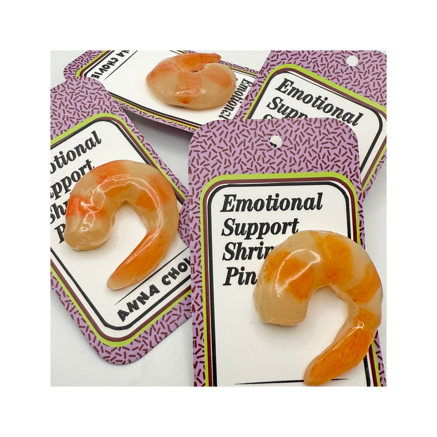 Emotional Support Shrimp Pin - Tie Tack Pin