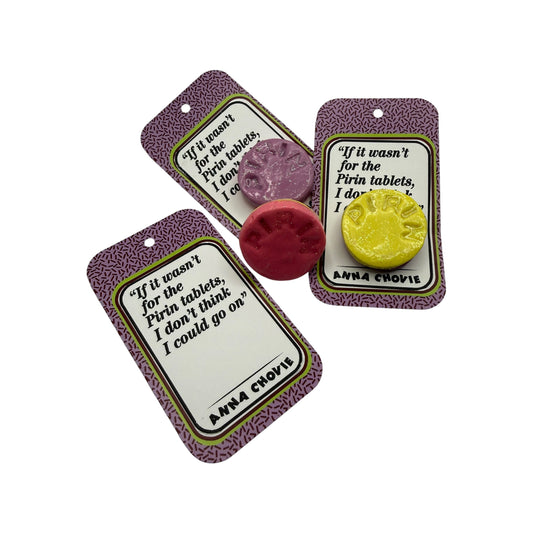 The Pirin Tablets lapel pin