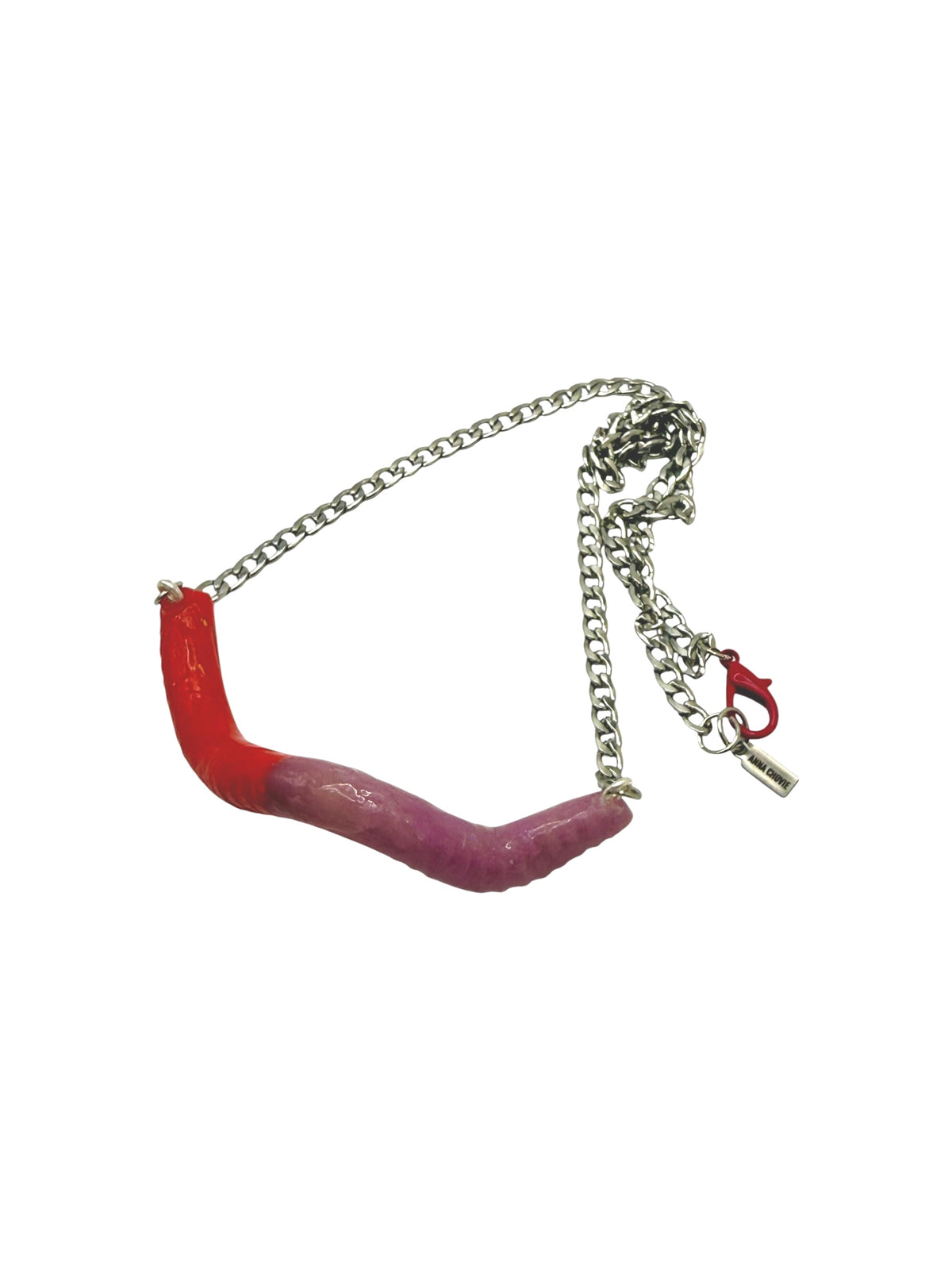 Two-toned Gummy Worm Necklace - Cherry Grape