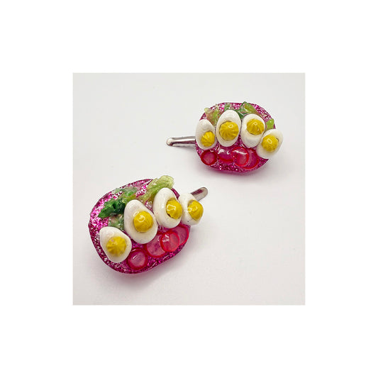 Deviled Egg Hair Clip Set