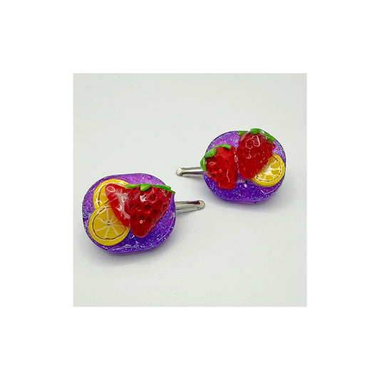 Strawberry Lemonade Hair Clip Set