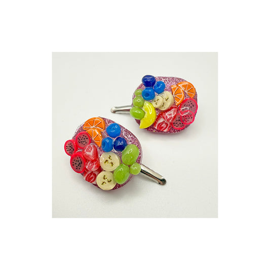 Rainbow Fruit Platter Hair Clip Set