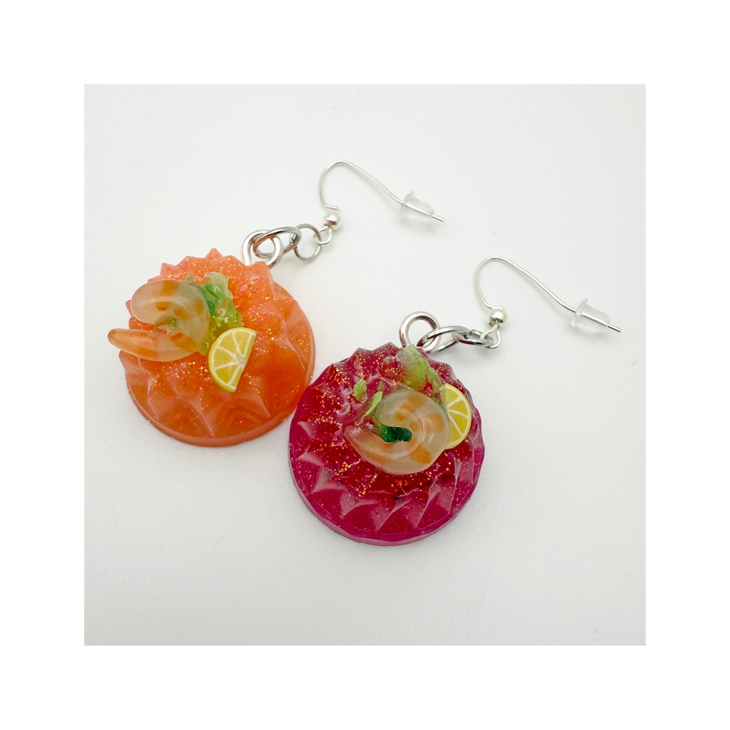 Mini Jelly Mold Earrings - Shrimp Topped