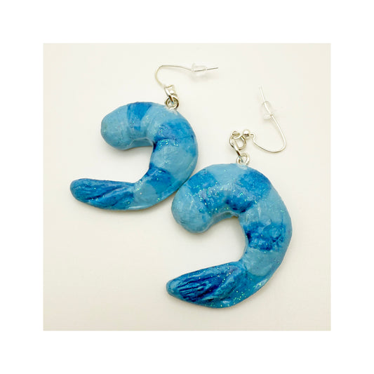 Blue Shrimp Earrings