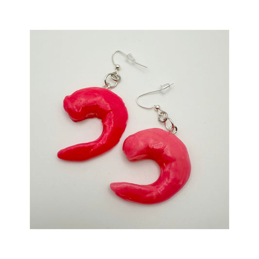 Hot Pink Shrimp Earrings