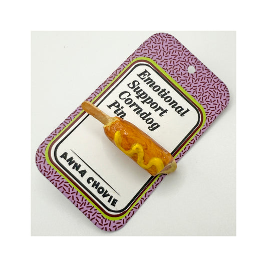 Emotional Support Corndog Lapel Pin