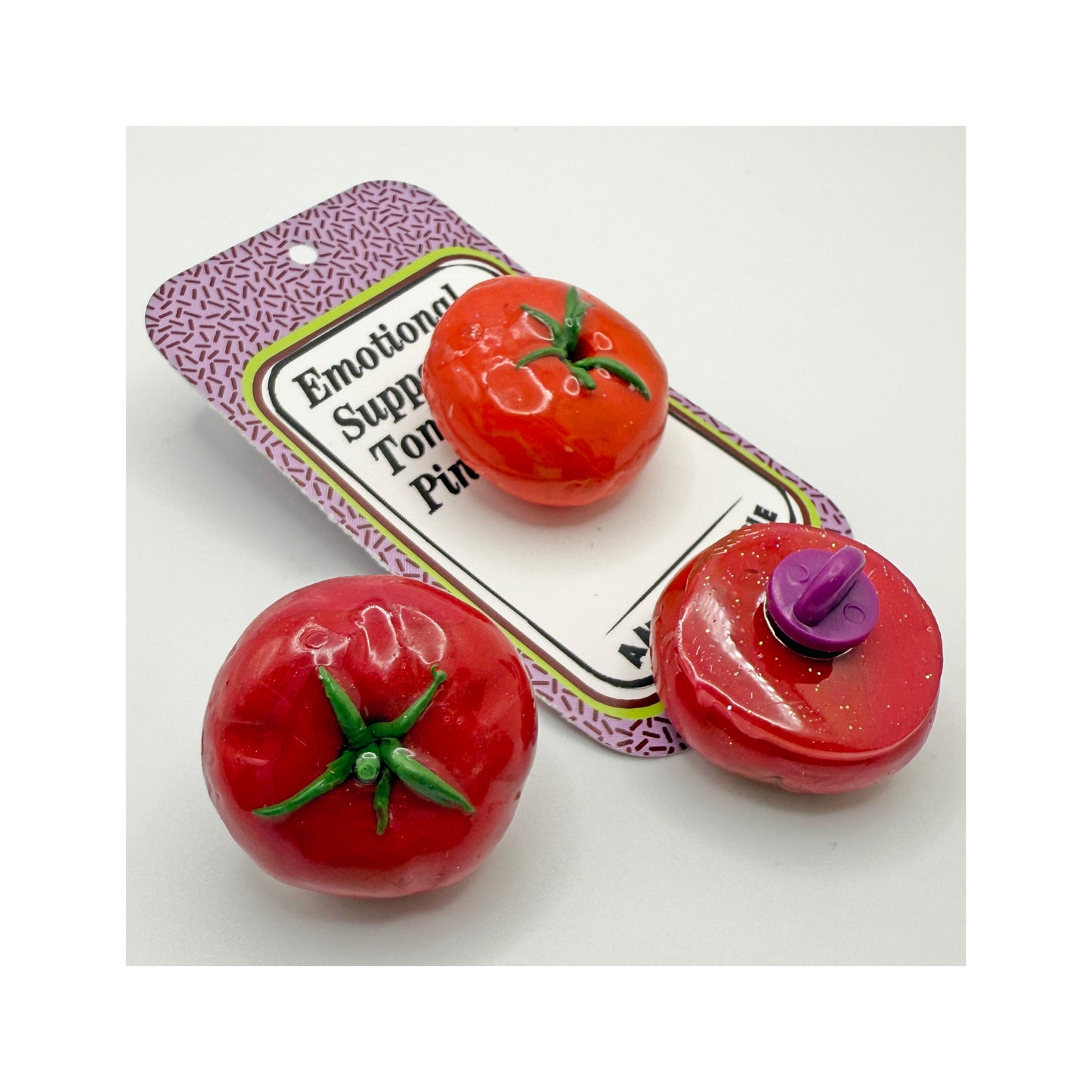 Emotional Support Tomato Lapel Pin