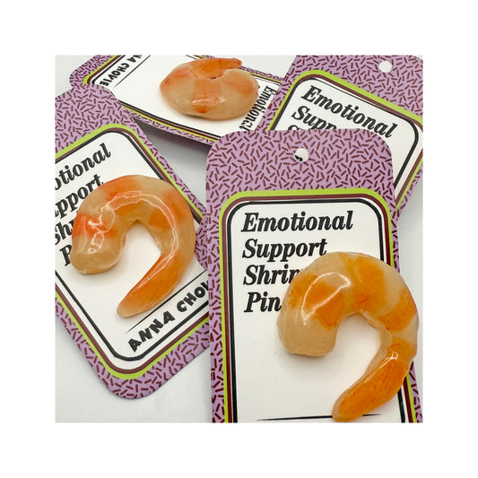 Emotional Support Shrimp Pin - Tie Tack Pin