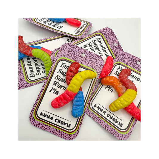 Emotional Support Sour Wormie Pin