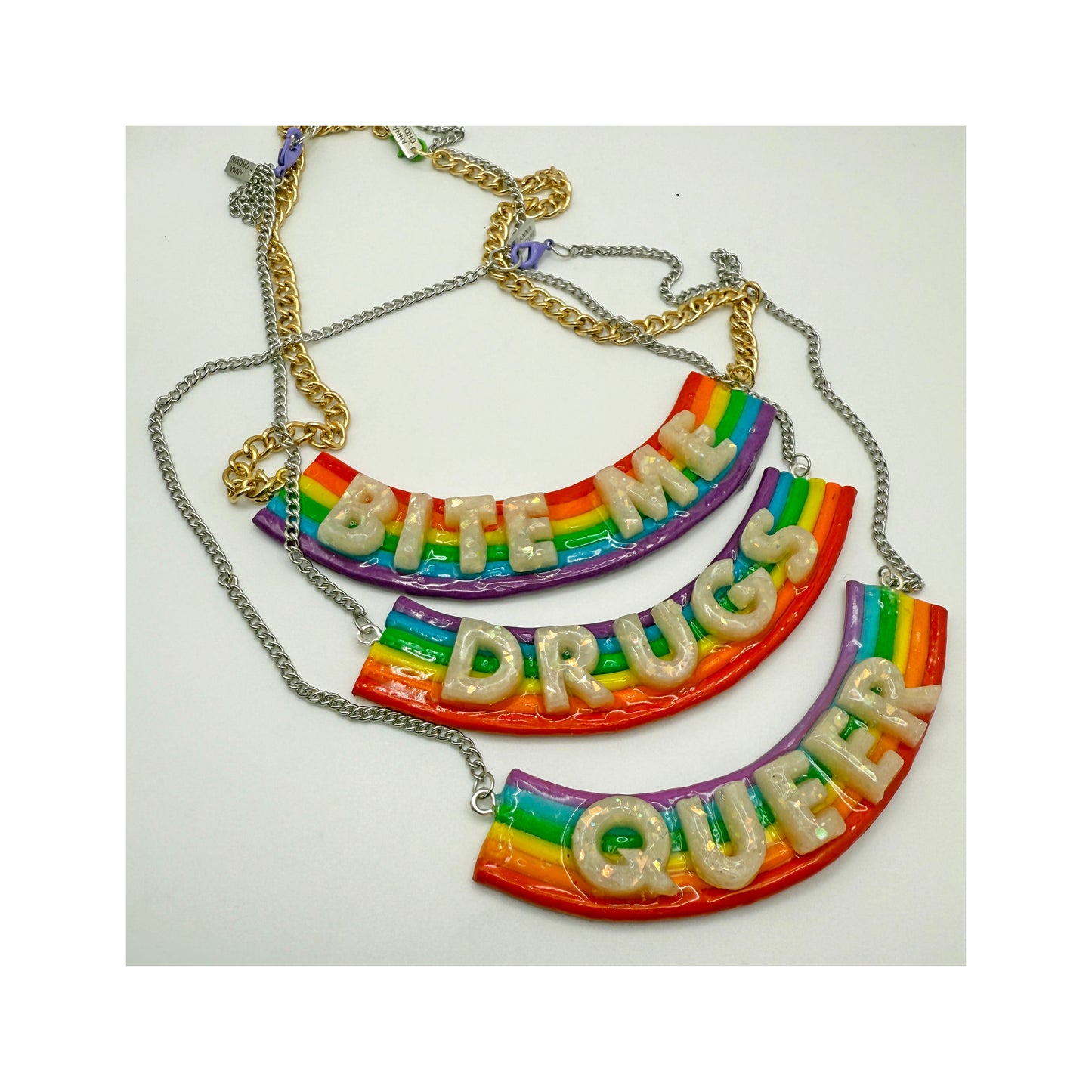Rainbow Message Necklace