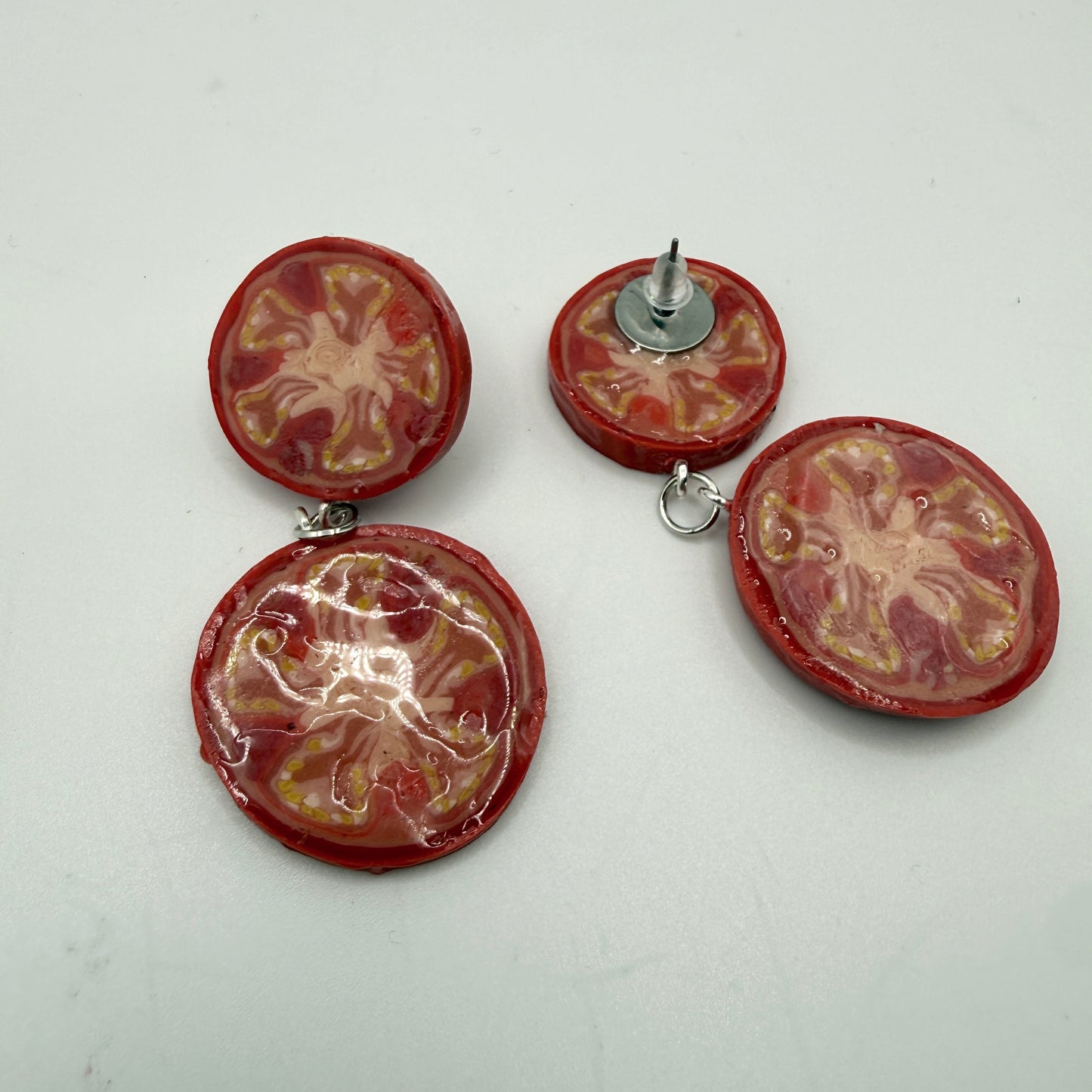 Tomato Slice Dangle Earrings