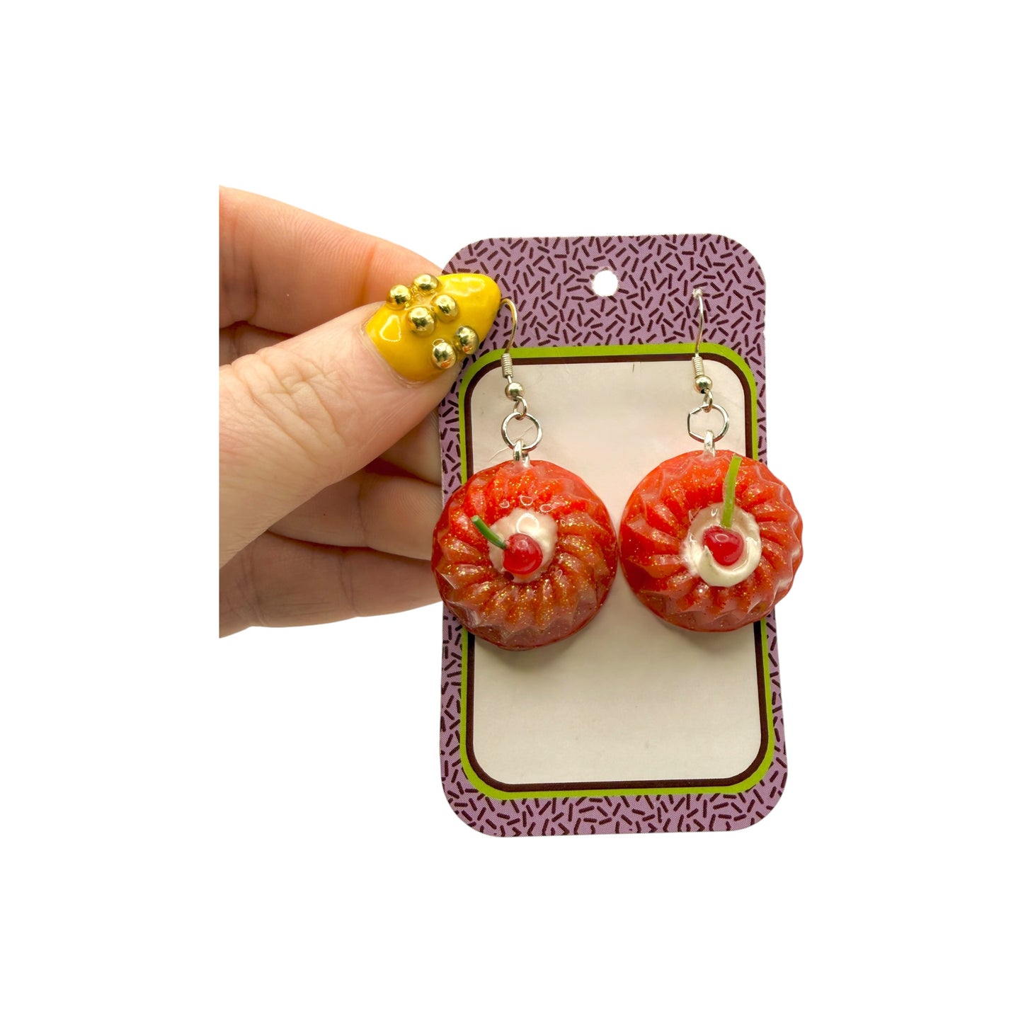 Cherry Red Mini Jelly Mold Earrings