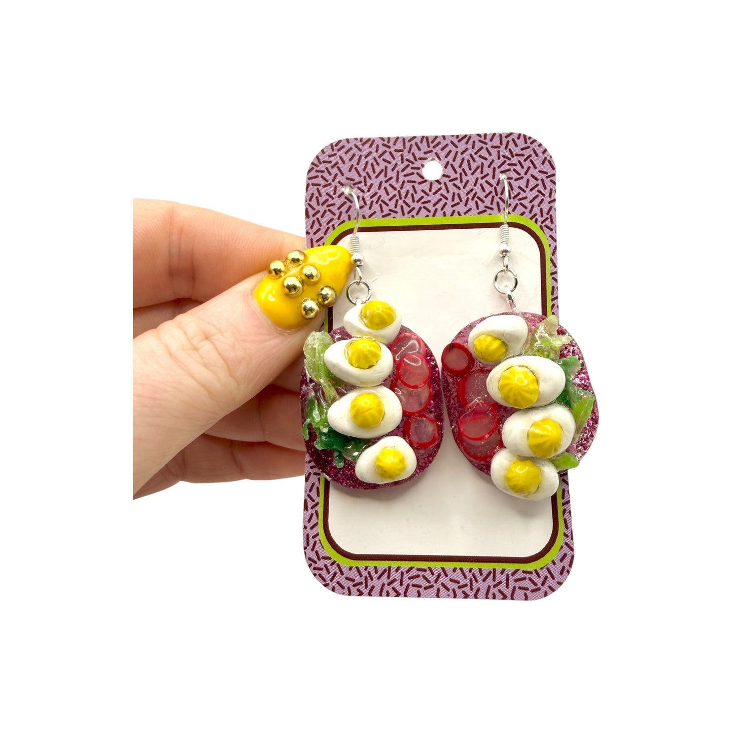 Deviled Egg Collage Earrings