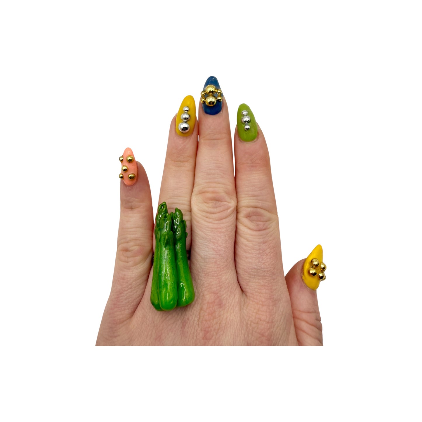 Elegant Asparagus Adjustable Ring