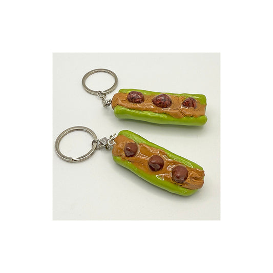 Ants on a Log Celery Snack Key Chain