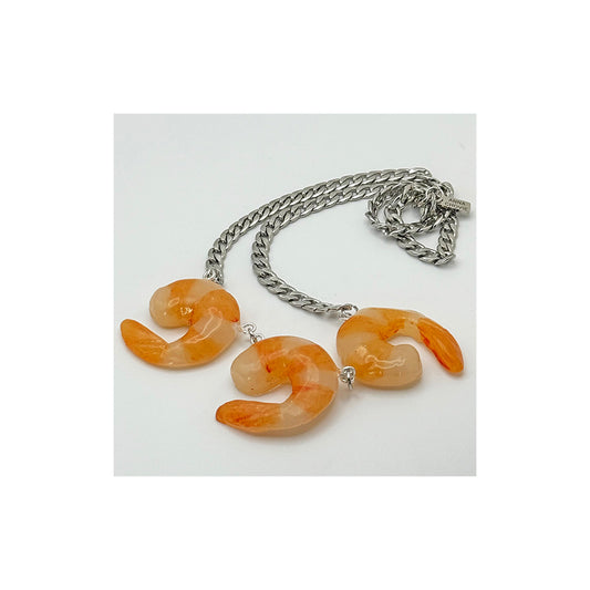 Three Shrimp Heavy Chain Necklace